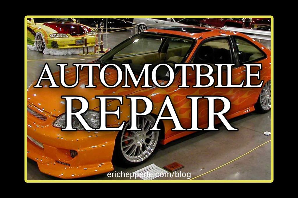 Blog Thumbnail: Automobile Repair with orange sports car (Copyright ©Eric Hepperle, 2021)