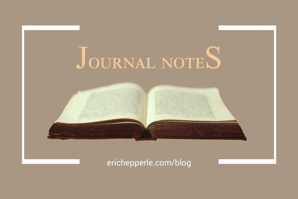 Blogthumb: Journal Notes (brown) (c. Eric Hepperle, 2021)