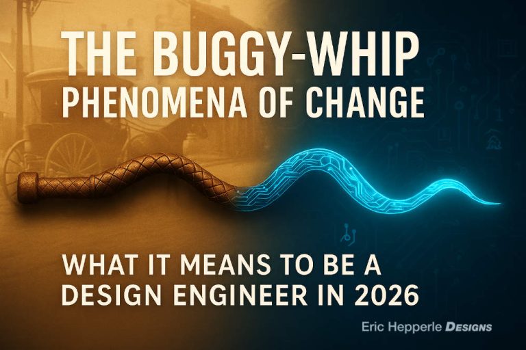 Hybrid buggy whip illustration showing transition from vintage leather to glowing digital circuit design, symbolizing the shift from traditional craftsmanship to future-focused engineering. Created by Eric L. Hepperle using ChatGPT and Affinity Publisher for the blog post “The Buggy-Whip Phenomena of Change” (© 2026).