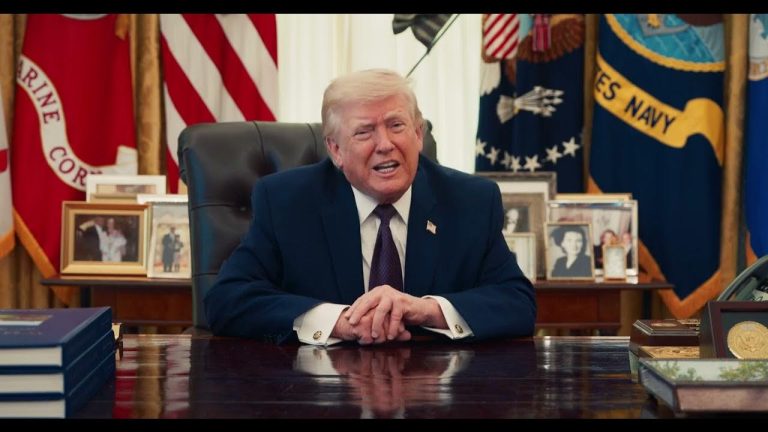 YouTube thumbnail of President Trump giving the Easter televised short message where he honors Jesus Christ (via White House channel 2026)